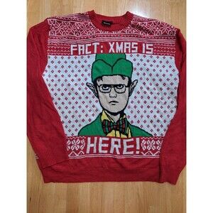 The Office Elf Dwight Christmas Sweater Size 2XL By Ripple Junction XMAS Is Here